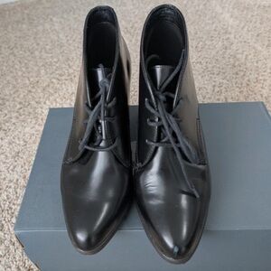 Clarks Sleek Black Heeled Boots